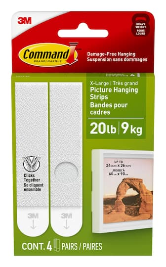 Command™ 20lb. X-Large White Picture Hanging Strips, 4 Pairs